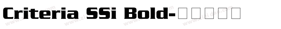Criteria SSi Bold字体转换